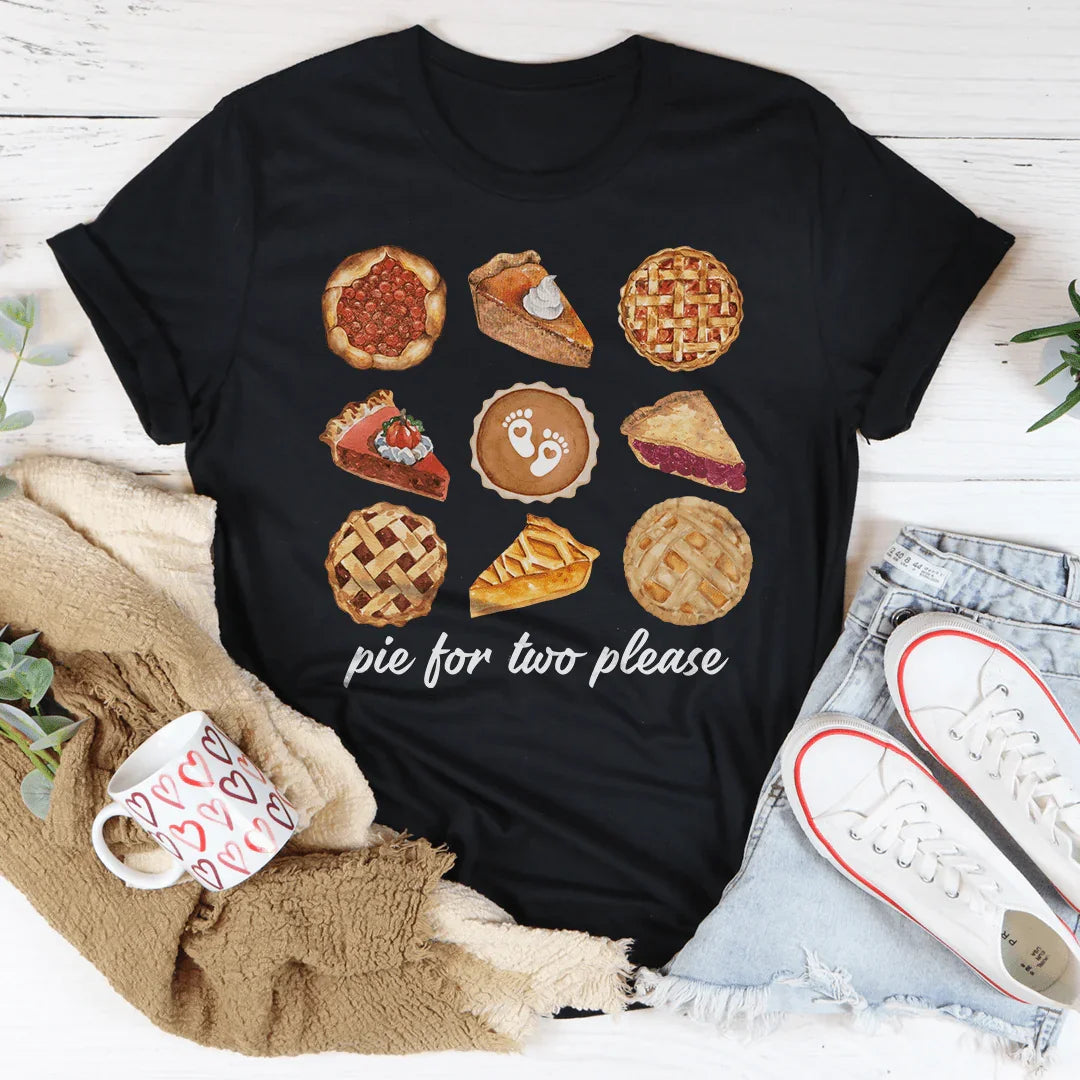 Pie For Two Please Pregnancy Tee Black Heather / S Peachy Sunday T-Shirt