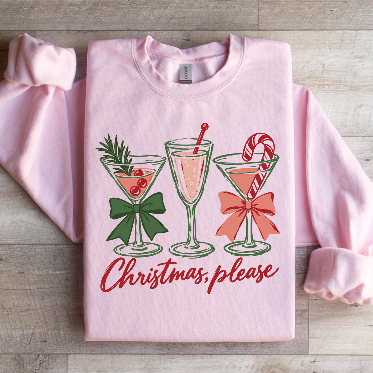 Christmas Cocktail Festive Holiday Drink Fleece Pullover