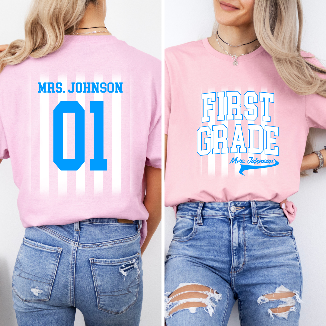 Personalized Name Number Football Tee
