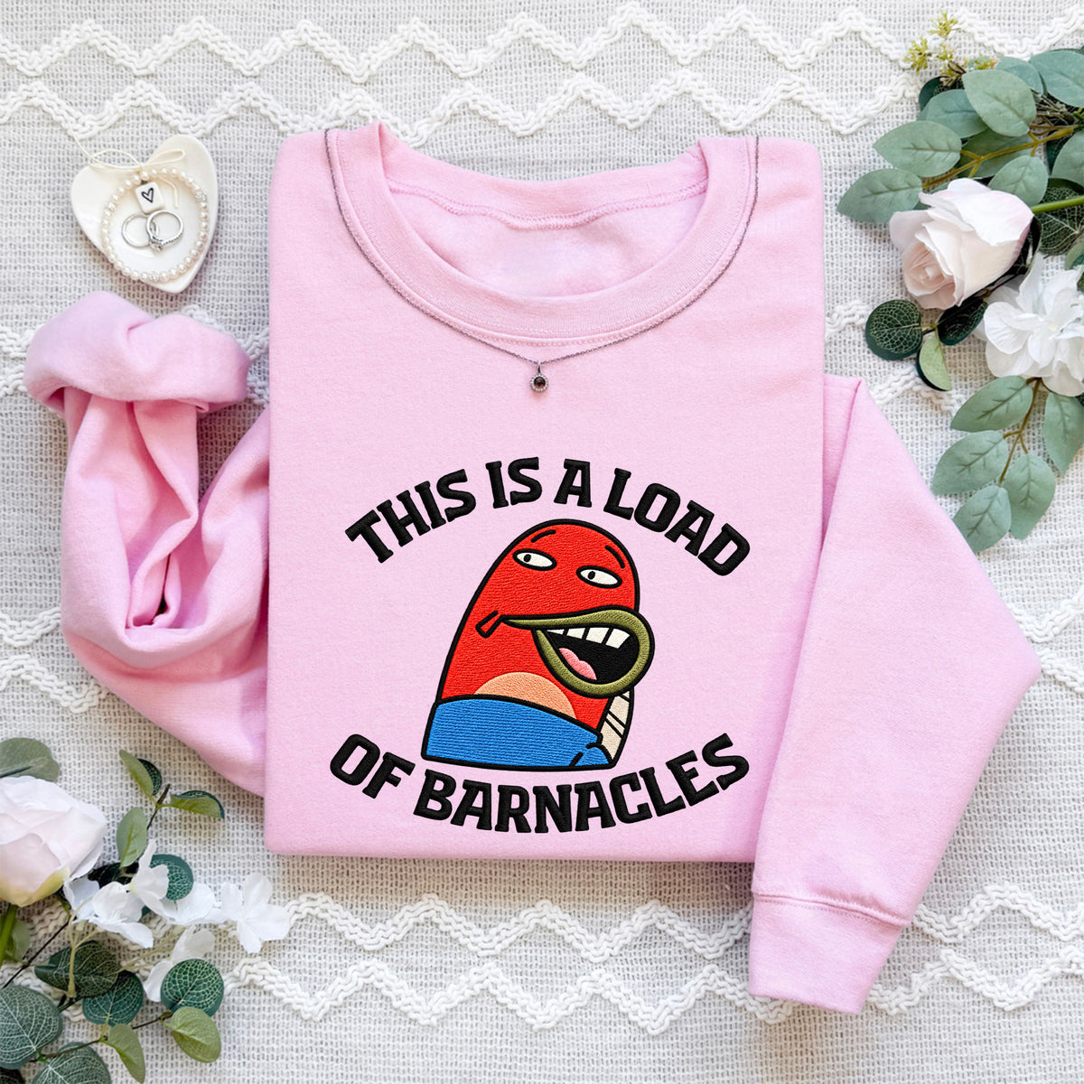 Besticktes Sweatshirt „Das ist eine Menge Seepocken“
