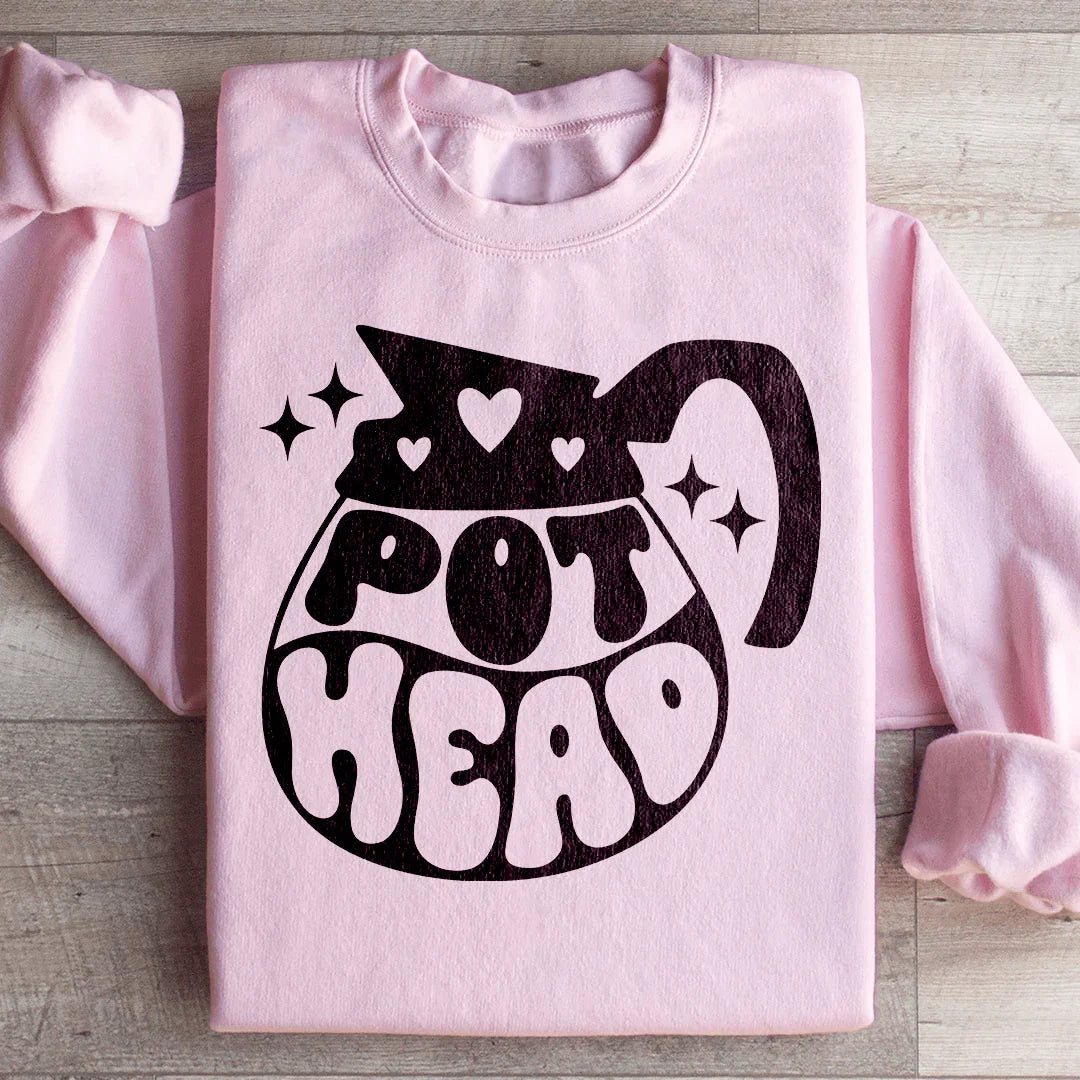 Pot Head Coffee Sweatshirt Light Pink / S Peachy Sunday T-Shirt