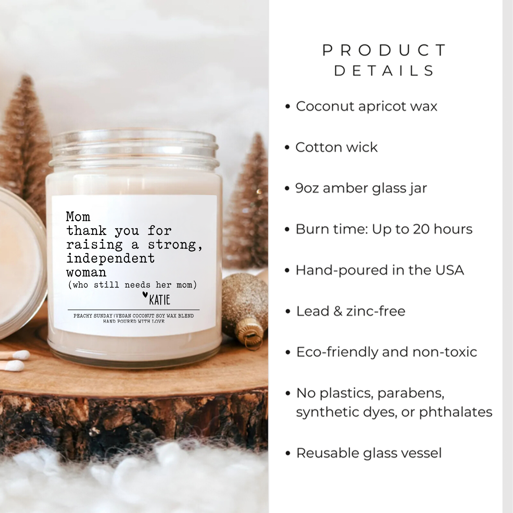 Personalized Mom Thank You For Raising A Strong Candle