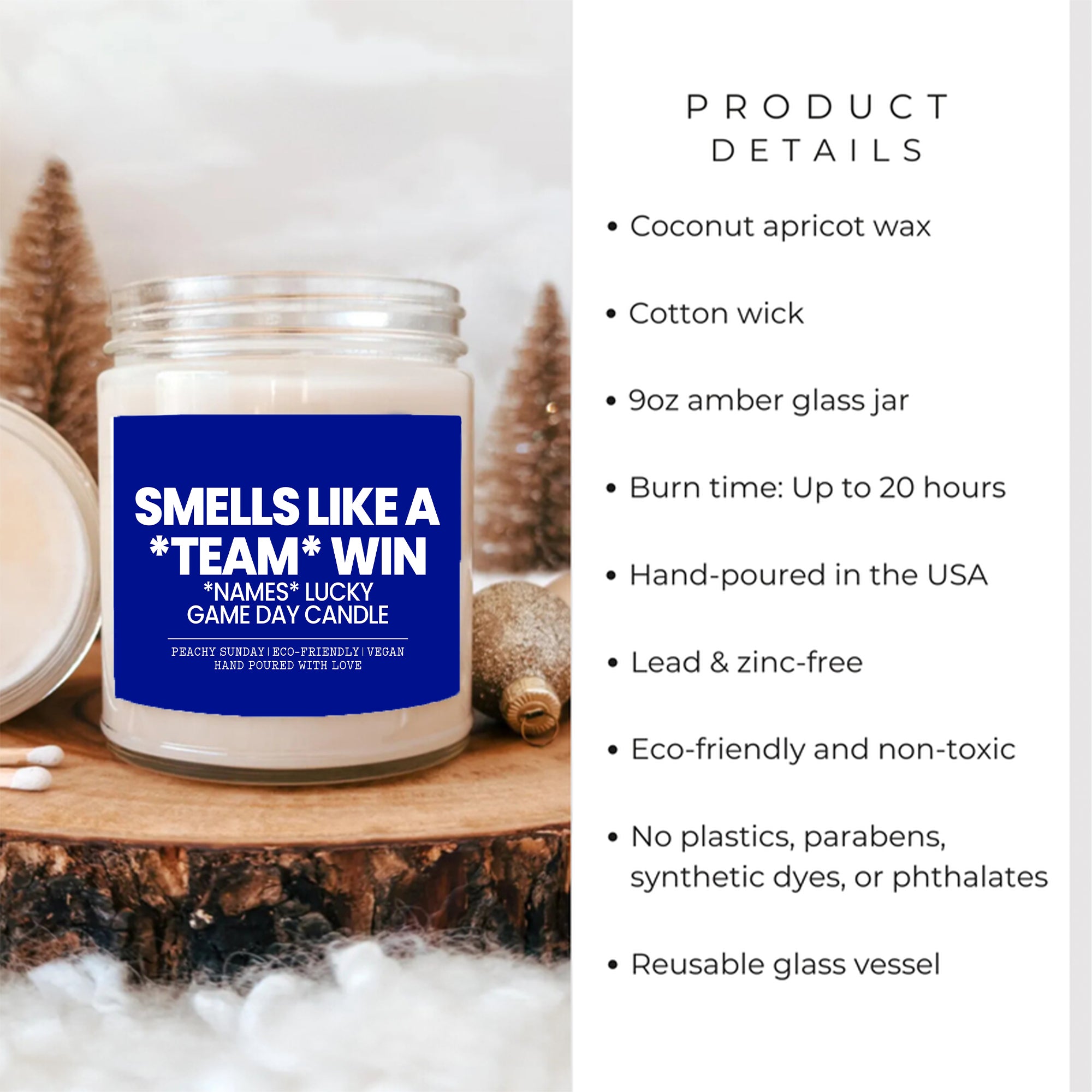 Personalized Smells Like A Team Win Lucky Game Day Candle