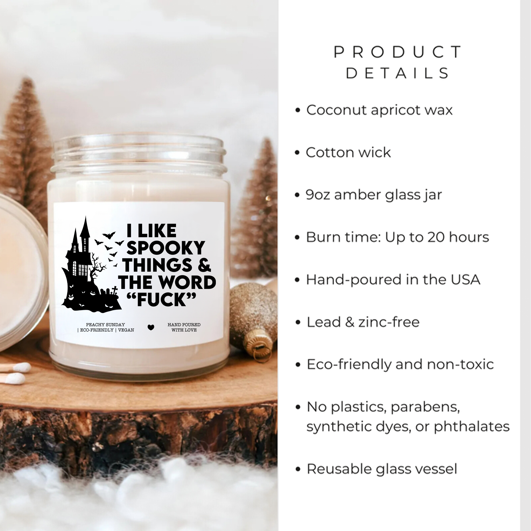 I Like Spooky Things & The Word F-ck Funny Halloween Gift Candle