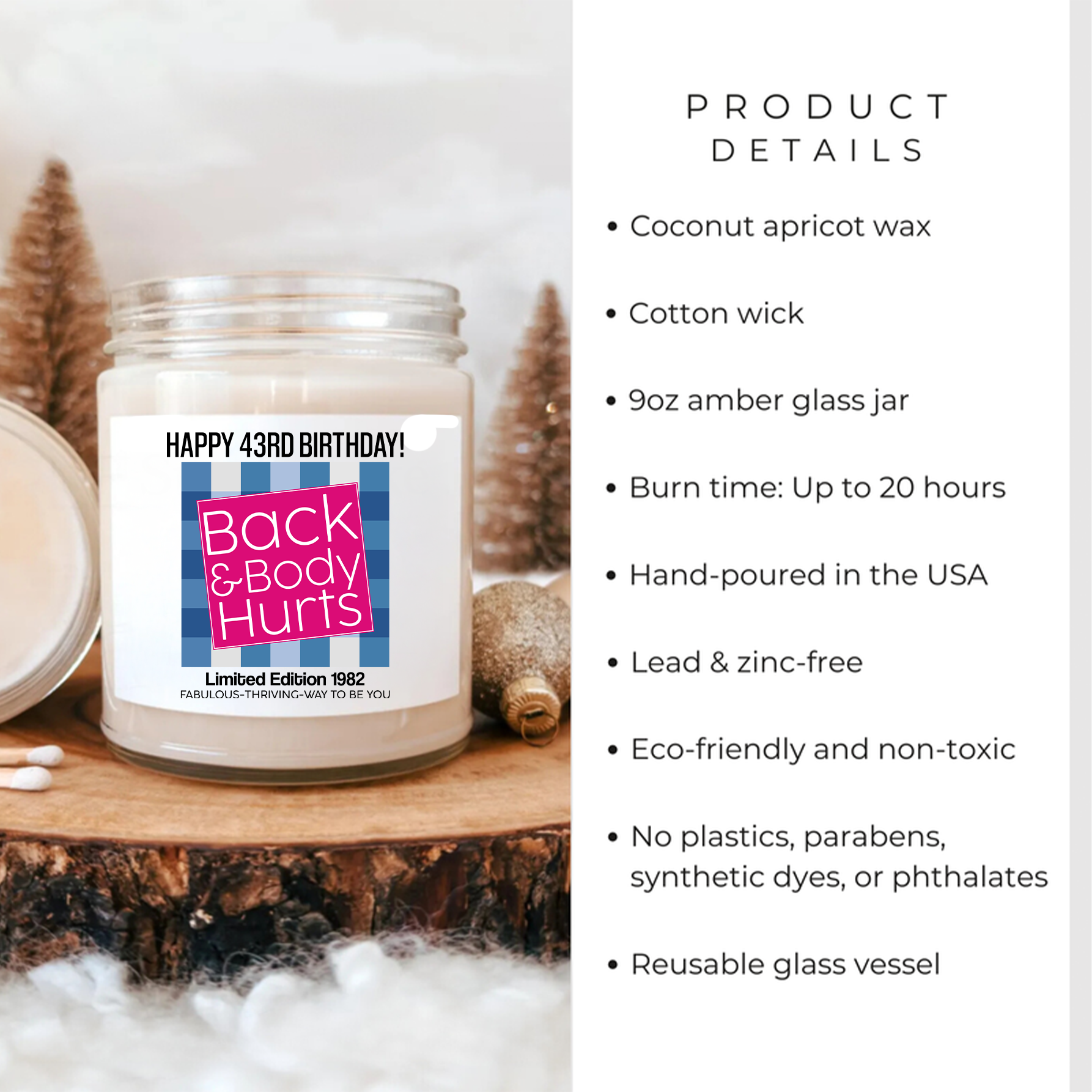 Personalized Funny Happy 43rd Birthday Candle