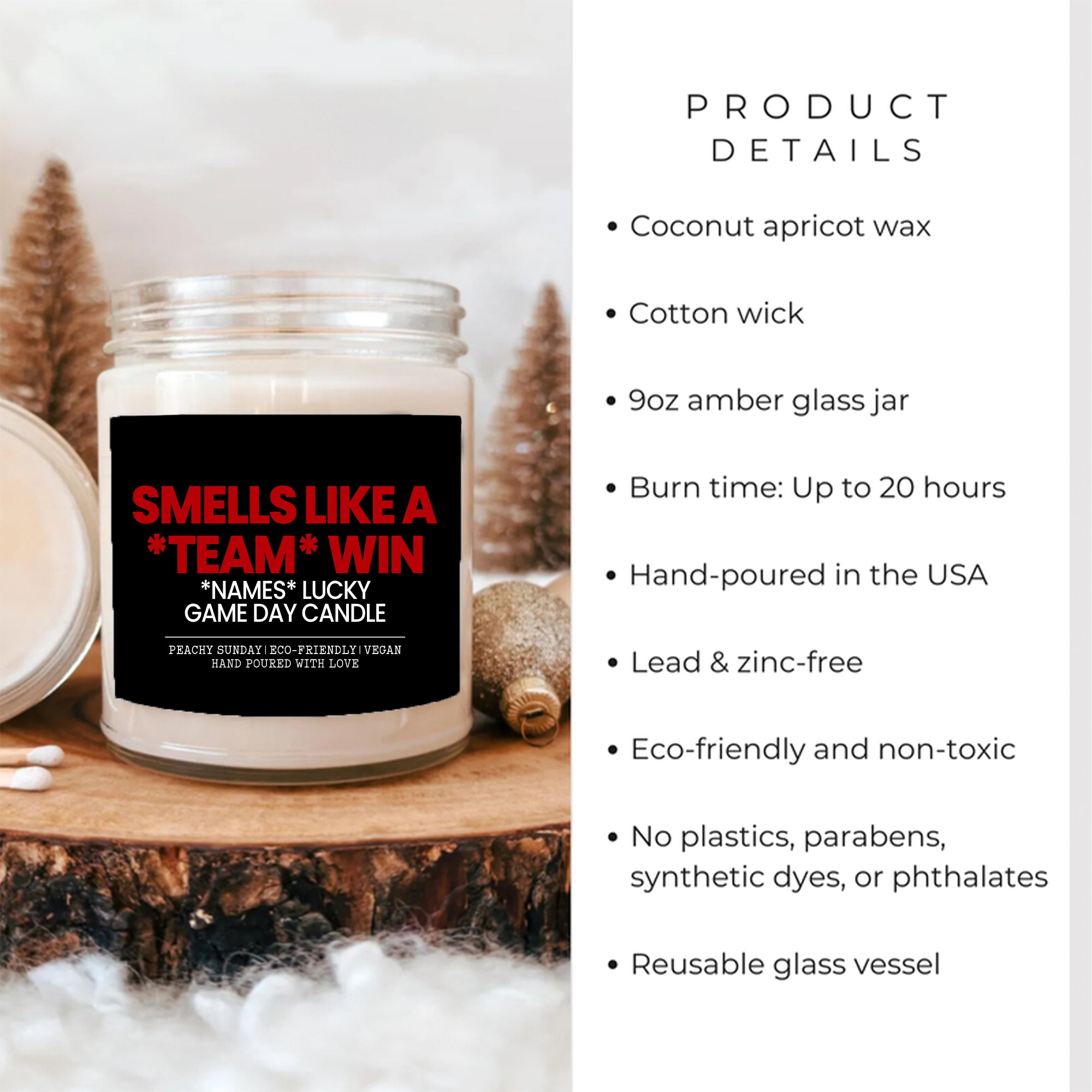 Personalized Team And Name Game Day Candle