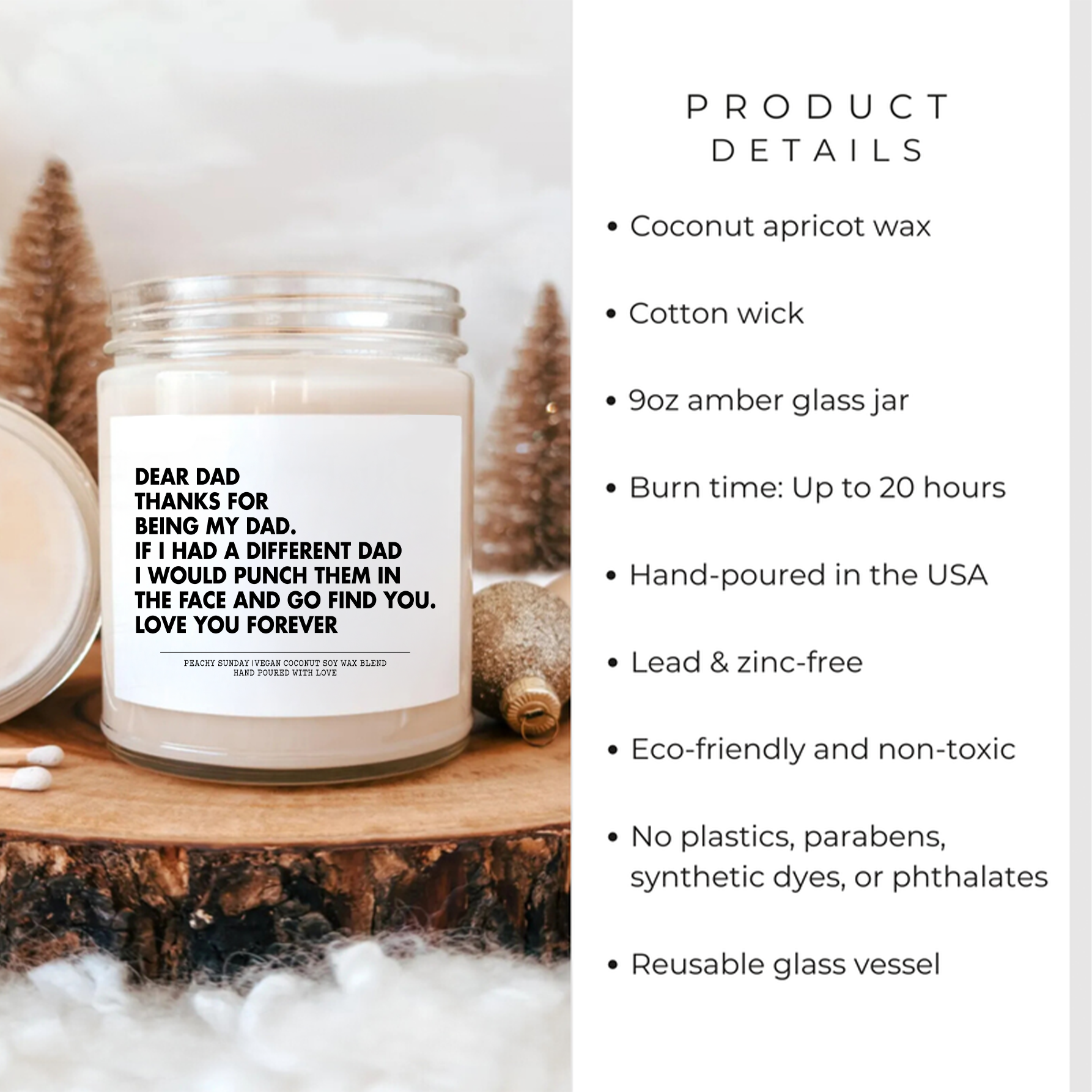 Dear Dad Thanks For Being My Dad Candle