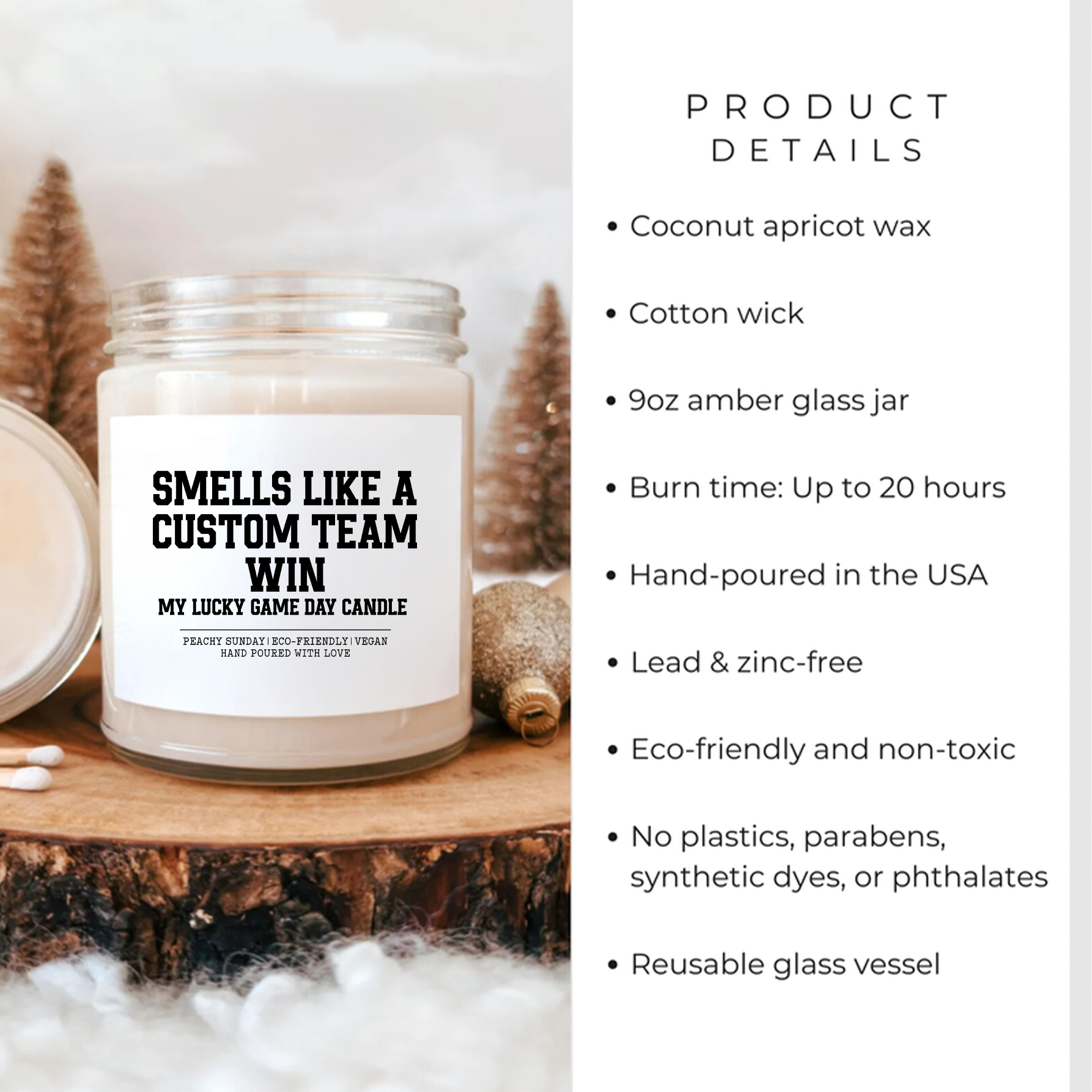 Personalized Smells Like A custom Team Win Candle