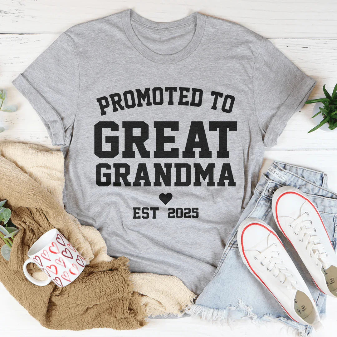 Promoted To Great Grandma Tee Athletic Heather / S Peachy Sunday T-Shirt