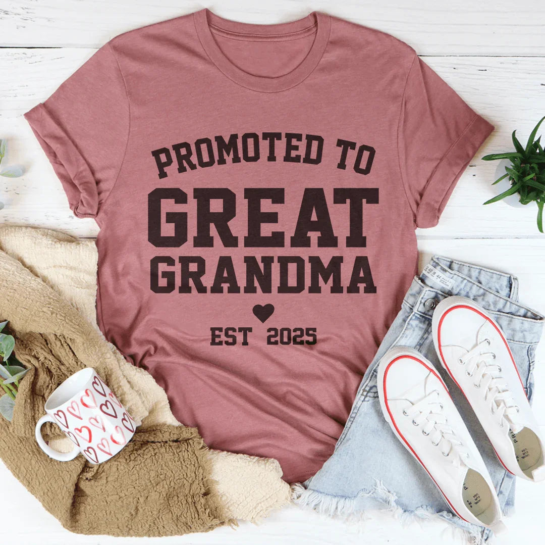 Promoted To Great Grandma Tee Mauve / S Peachy Sunday T-Shirt