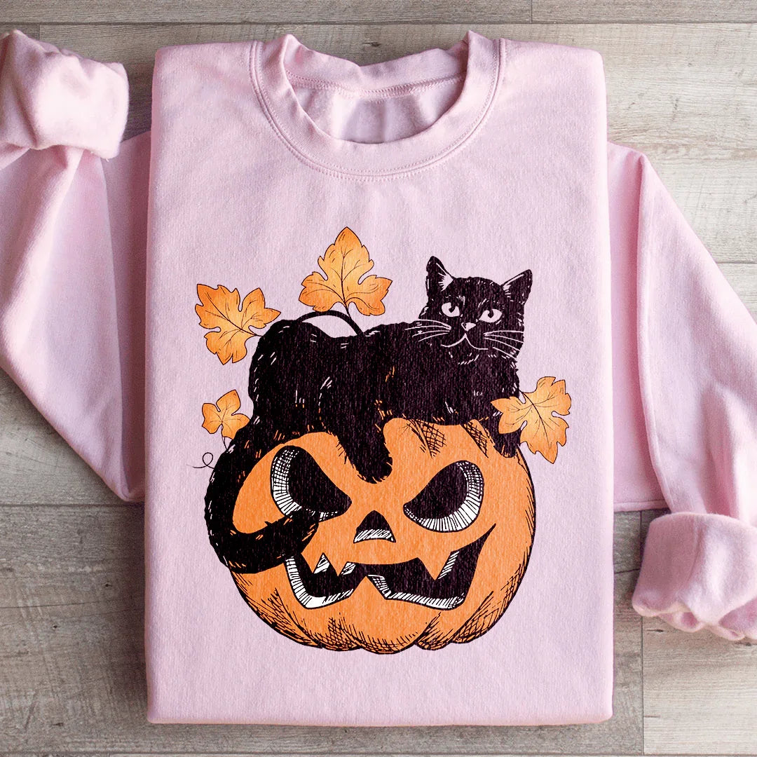 Pumpkin Cat Sweatshirt Light Pink / S Peachy Sunday T-Shirt