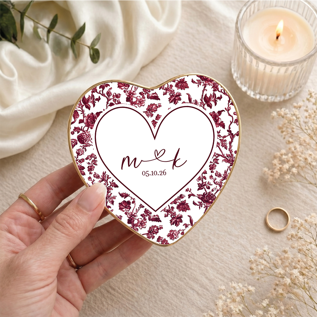 Bandeja personalizada para anillos de boda
