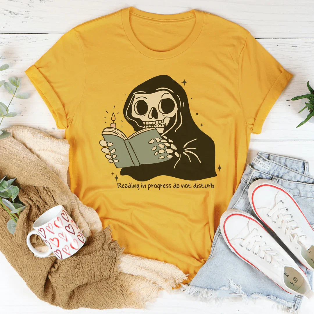 Reading In Progress Do Not Disturb Tee Mustard / S Peachy Sunday T-Shirt