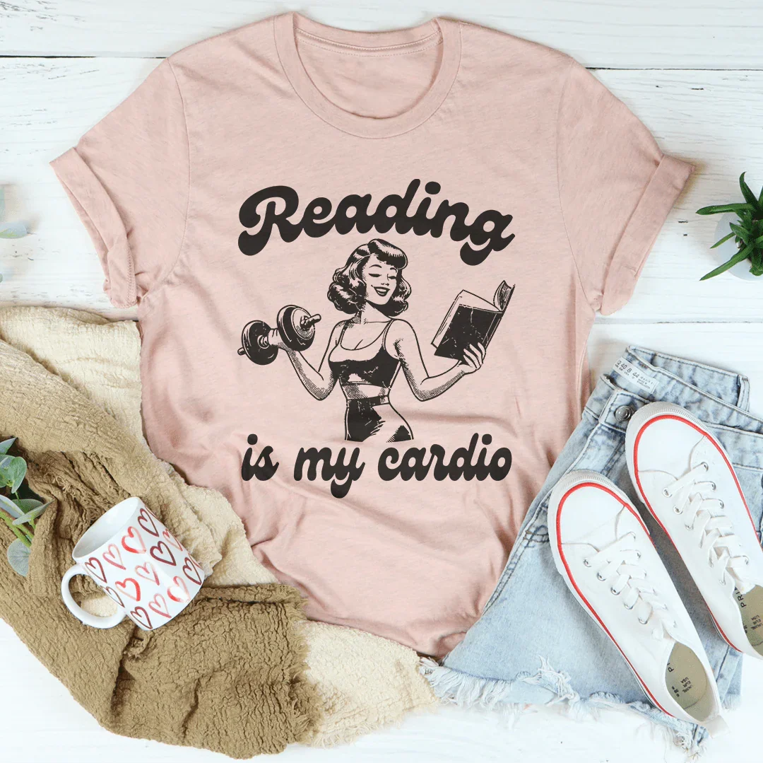 Reading Is My Cardio Tee Heather Prism Peach / S Peachy Sunday T-Shirt