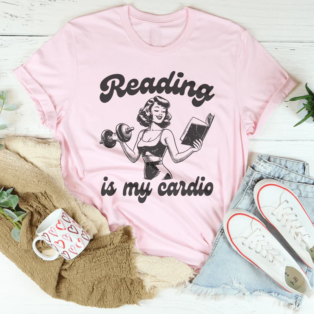 Reading Is My Cardio Tee Pink / S Peachy Sunday T-Shirt
