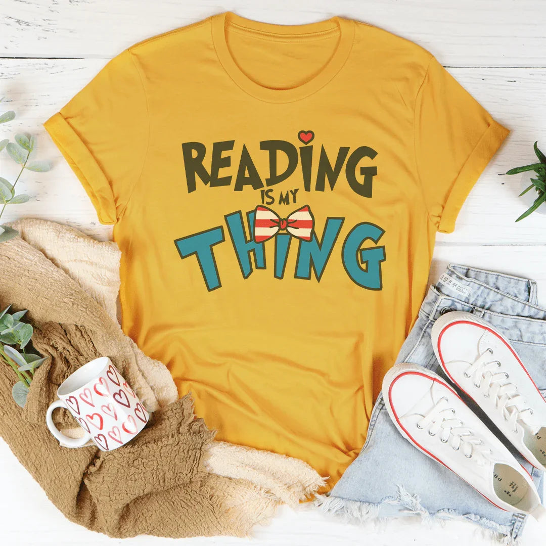 Reading Is My Thing Tee Mustard / S Peachy Sunday T-Shirt