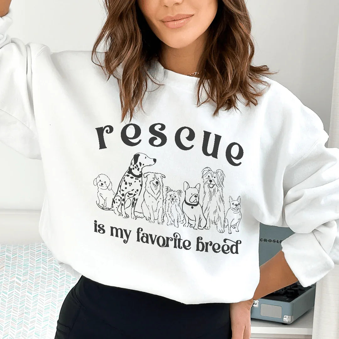 Rescue Is My Favorite Breed Tee White / S Peachy Sunday T-Shirt