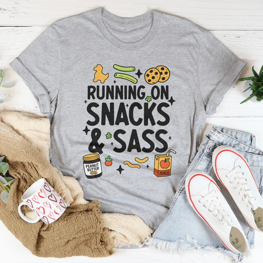 Running On Snacks & Sass Tee Athletic Heather / S Peachy Sunday T-Shirt
