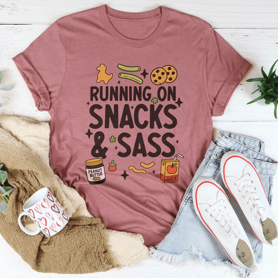 Running On Snacks & Sass Tee Mauve / S Peachy Sunday T-Shirt