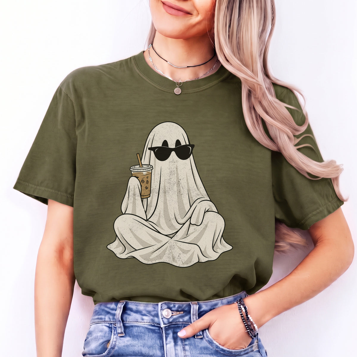 T-shirt « Fantôme buvant du café »