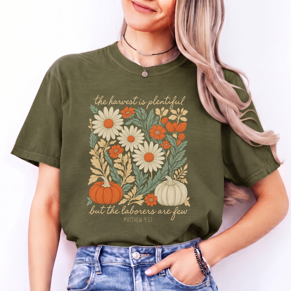 The Harvest Is Plentiful Christian Harvest Graphic Tee