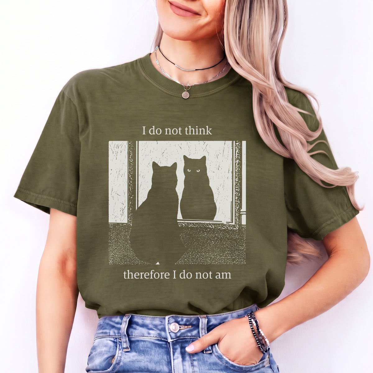I Do Not Think Therefore I Do Not An Funny Cat Tee
