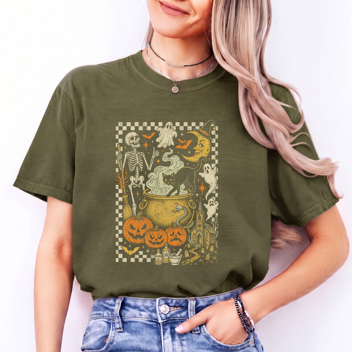 Camiseta de Halloween con aire retro y escalofriante