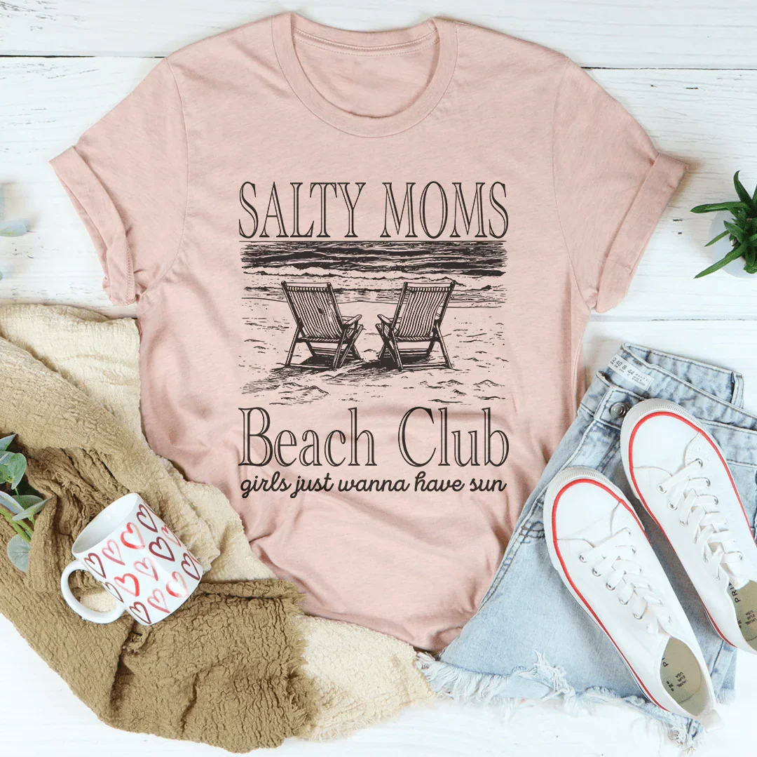 Salty Moms Beach Club Tee Heather Prism Peach / S Peachy Sunday T-Shirt