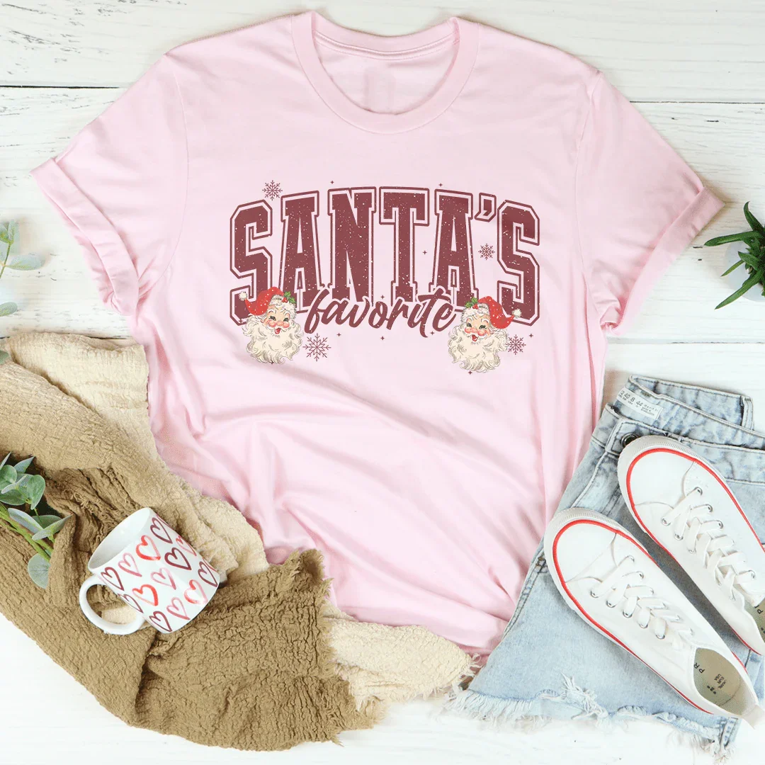 Santa's Favorite Tee Pink / S Peachy Sunday T-Shirt