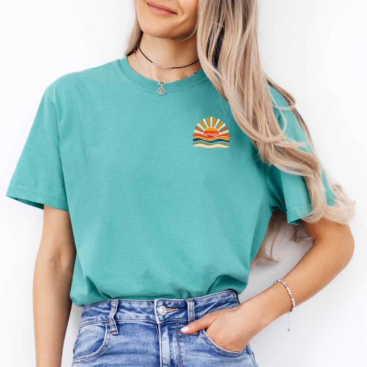 T-shirt d’été rétro « Ocean Sun »