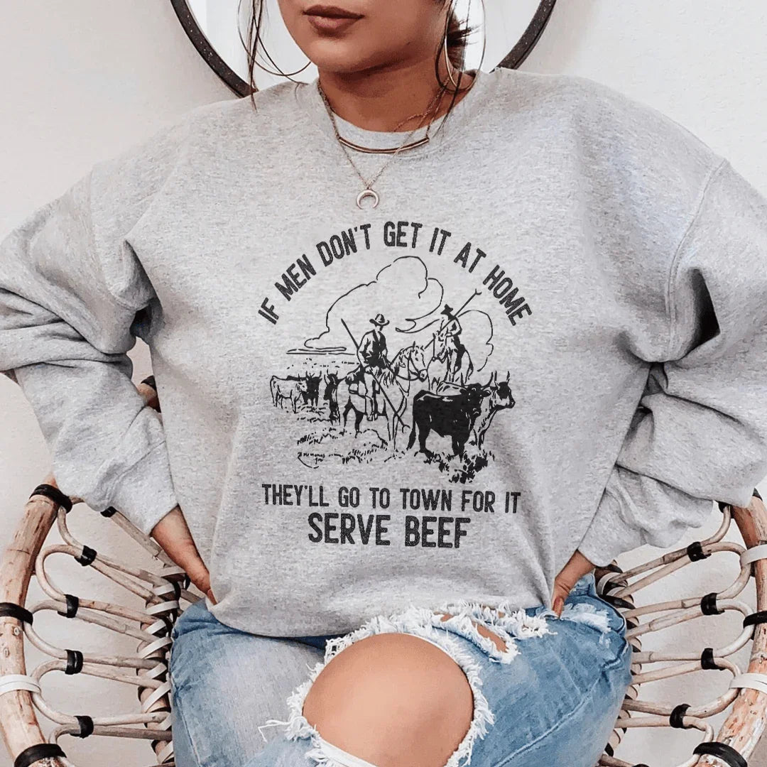 Serve Beef Sweatshirt Sport Grey / S Peachy Sunday T-Shirt