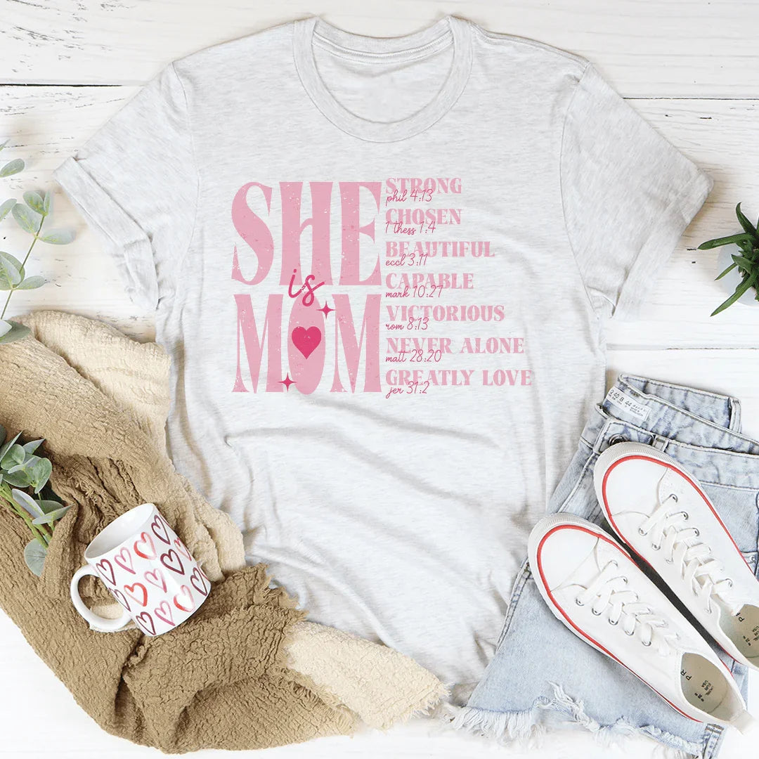 She Is Mom Tee Peachy Sunday T-Shirt