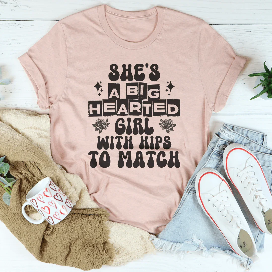 She's a big hearted girl with hips to match Tee Heather Prism Peach / S Peachy Sunday T-Shirt