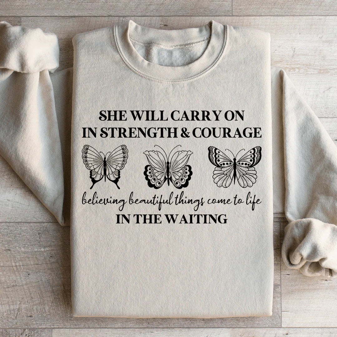She Will Carry On Sweatshirt Sand / S Peachy Sunday T-Shirt