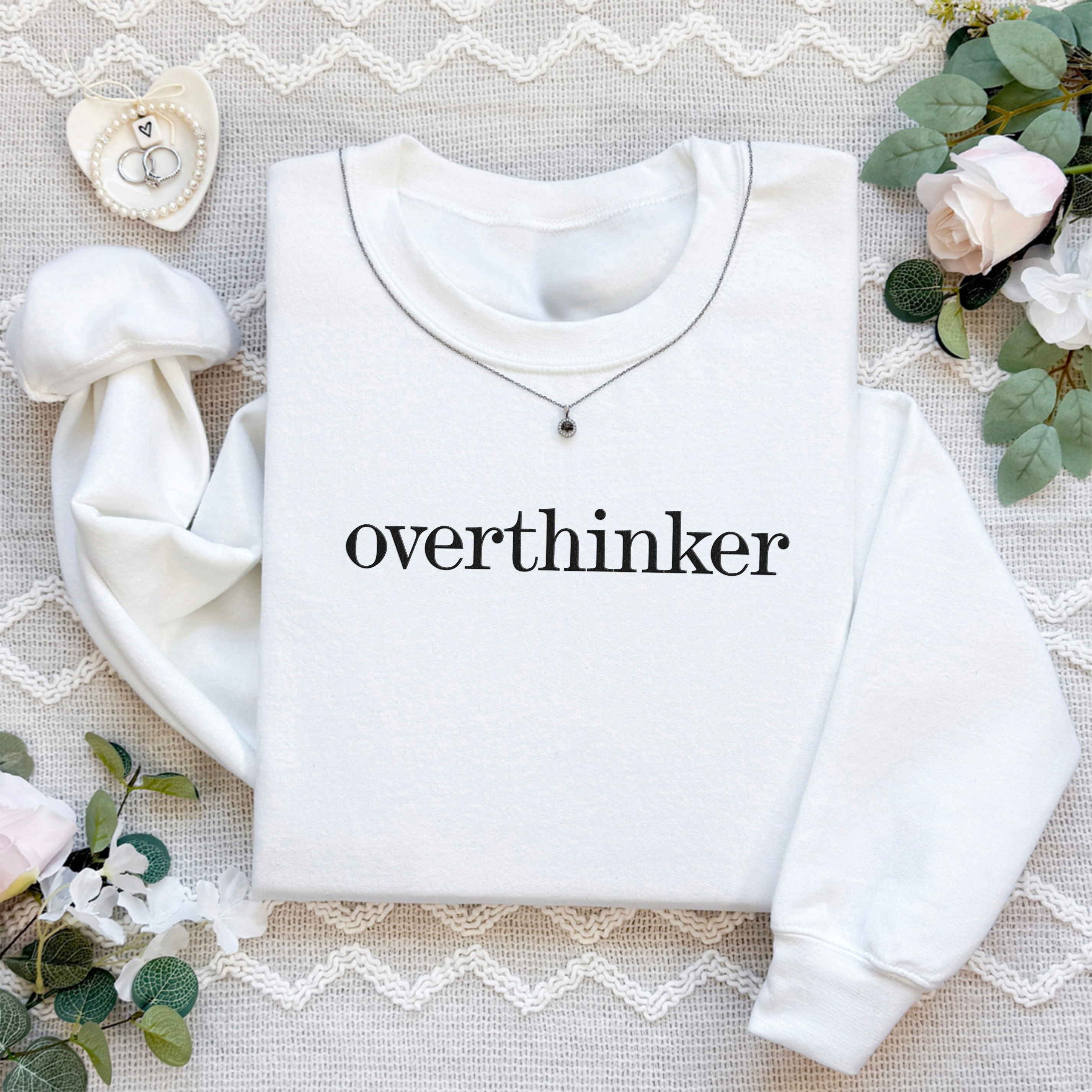Embroidered Overthinker Sweatshirt