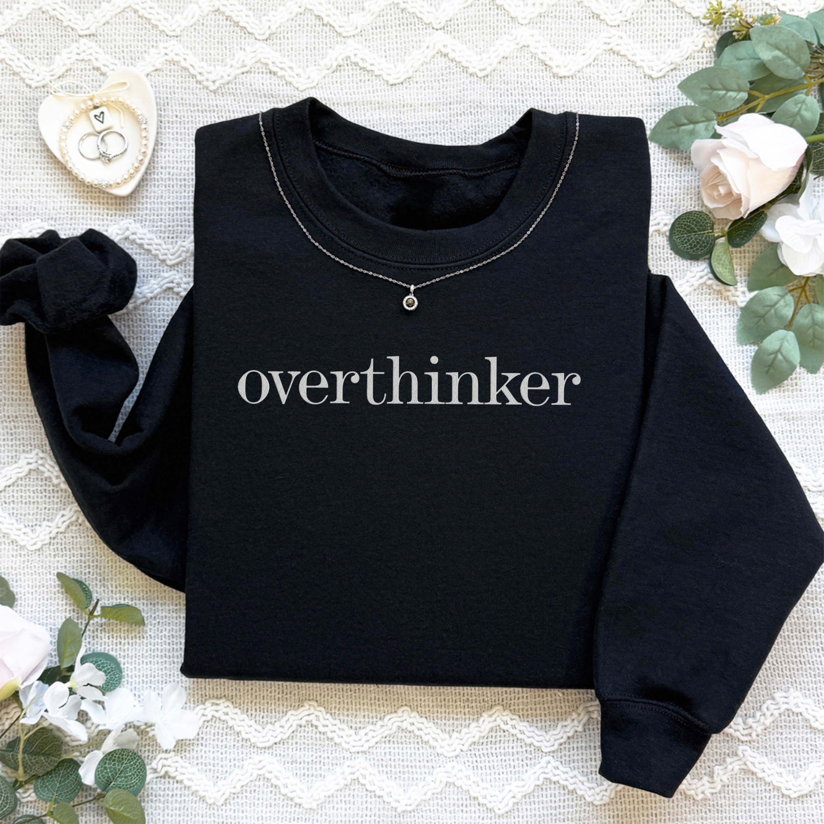 Embroidered Overthinker Sweatshirt