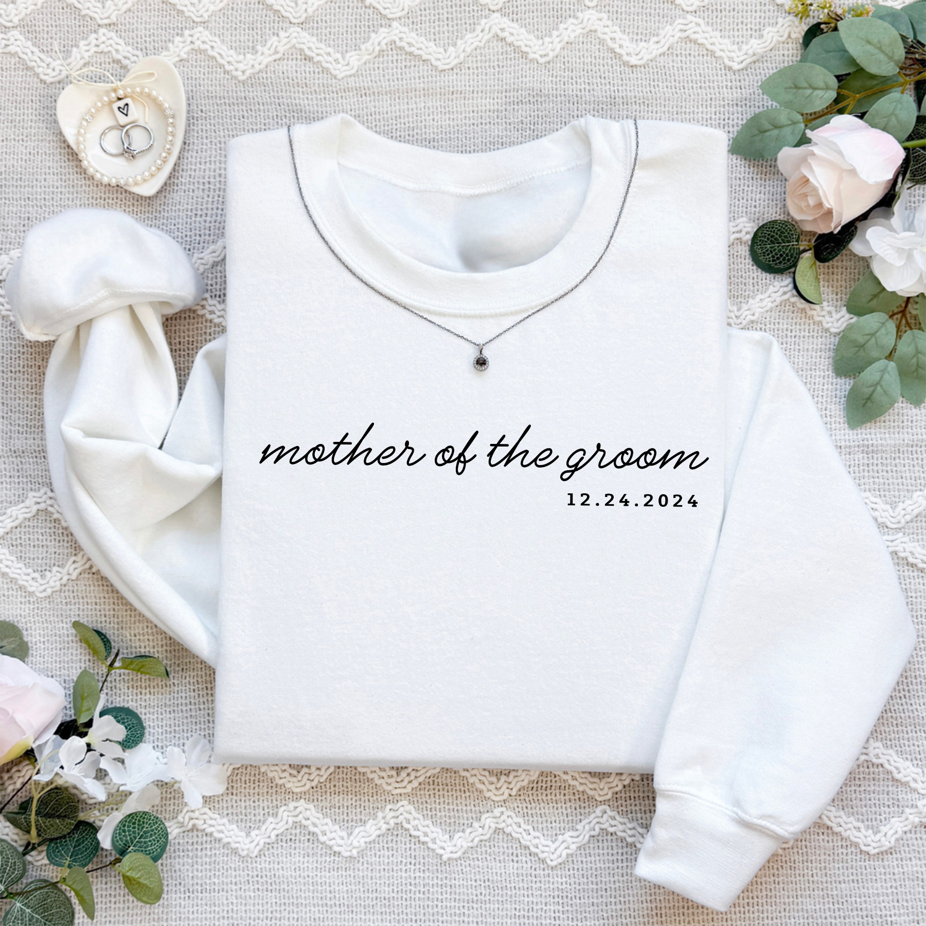 Personalized Mother Of The Bride And Groom With Wedding Date Sweatshirt