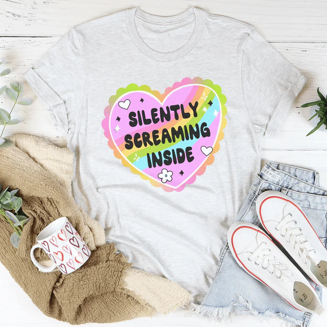 Silently Screaming Inside Tee Ash / S Peachy Sunday T-Shirt