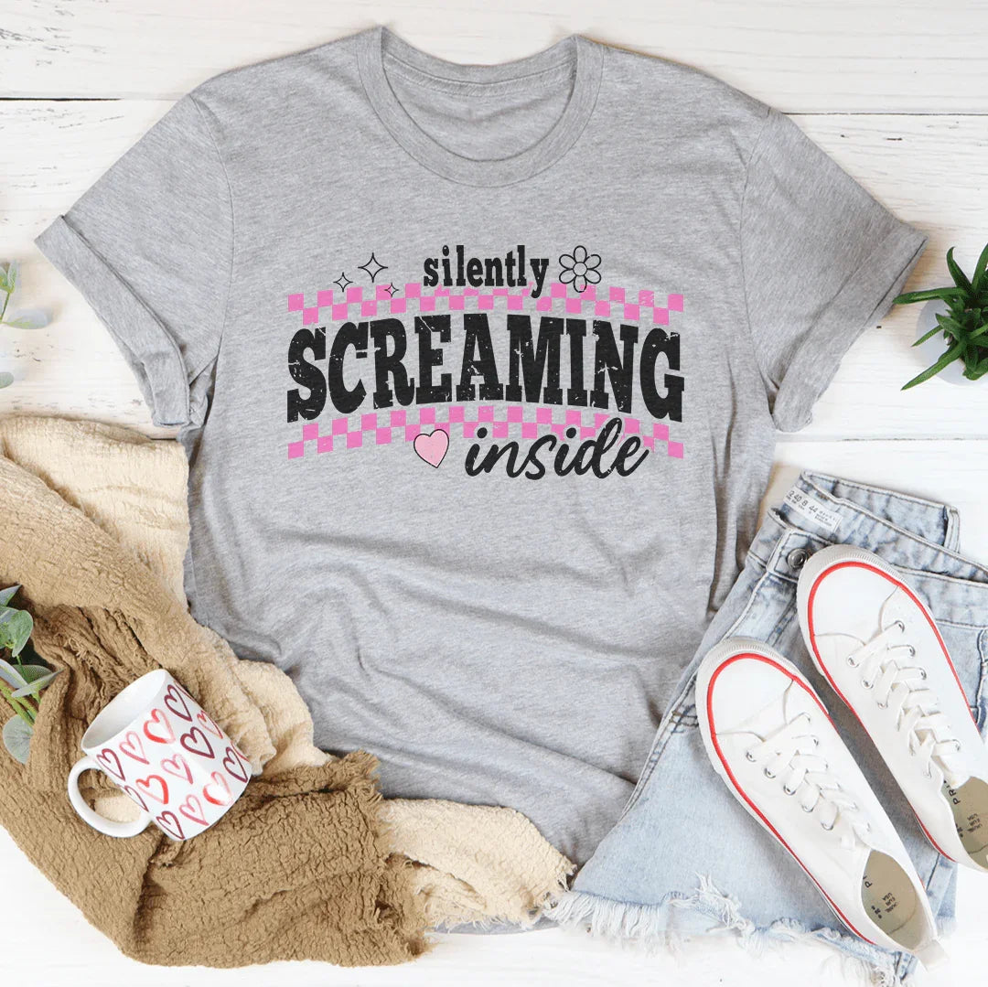 Silently Screaming Inside Tee Athletic Heather / S Peachy Sunday T-Shirt