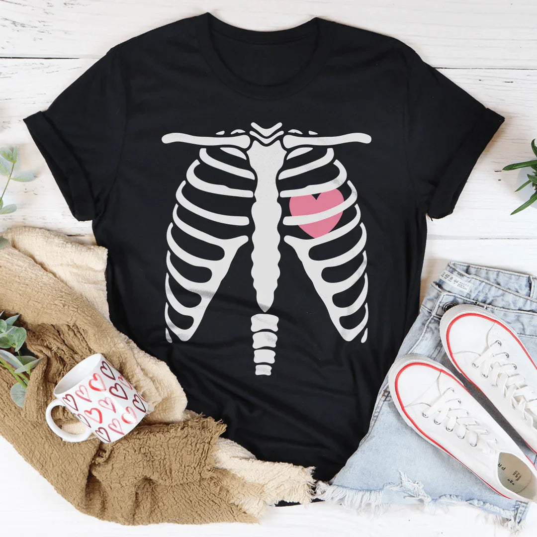 Skeleton With Heart Tee Black Heather / S Peachy Sunday T-Shirt