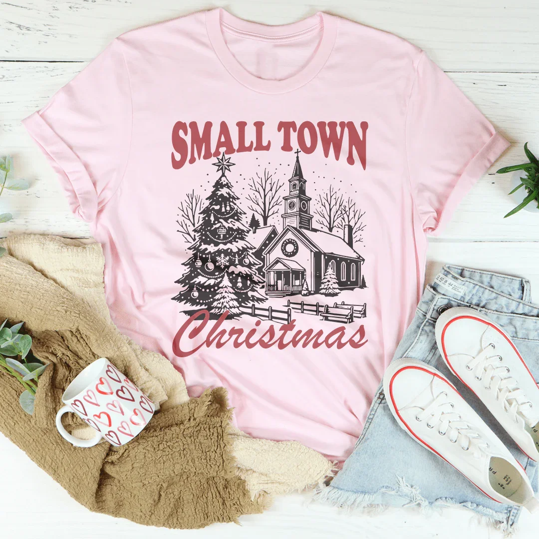 Small Town Christmas Tee Pink / S Peachy Sunday T-Shirt
