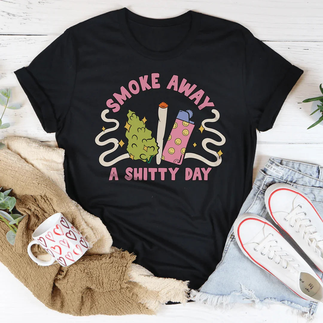Smoke Away A S-itty Day Black Heather / S Peachy Sunday T-Shirt