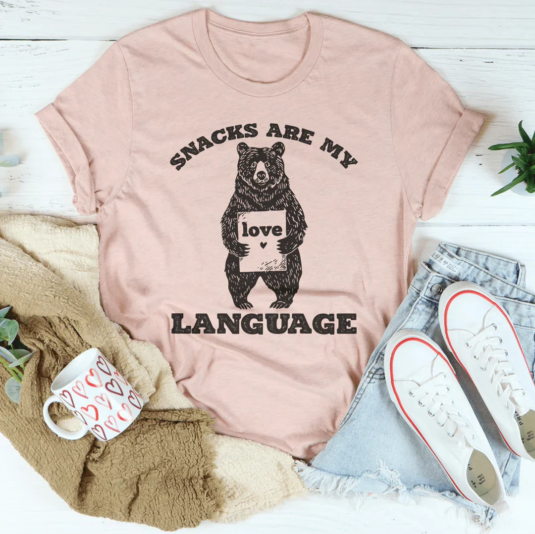 Snacks Are My Language Tee Heather Prism Peach / S Peachy Sunday T-Shirt