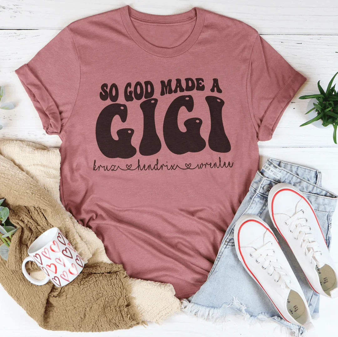 So God Made A Gigi Tee Mauve / S Peachy Sunday T-Shirt