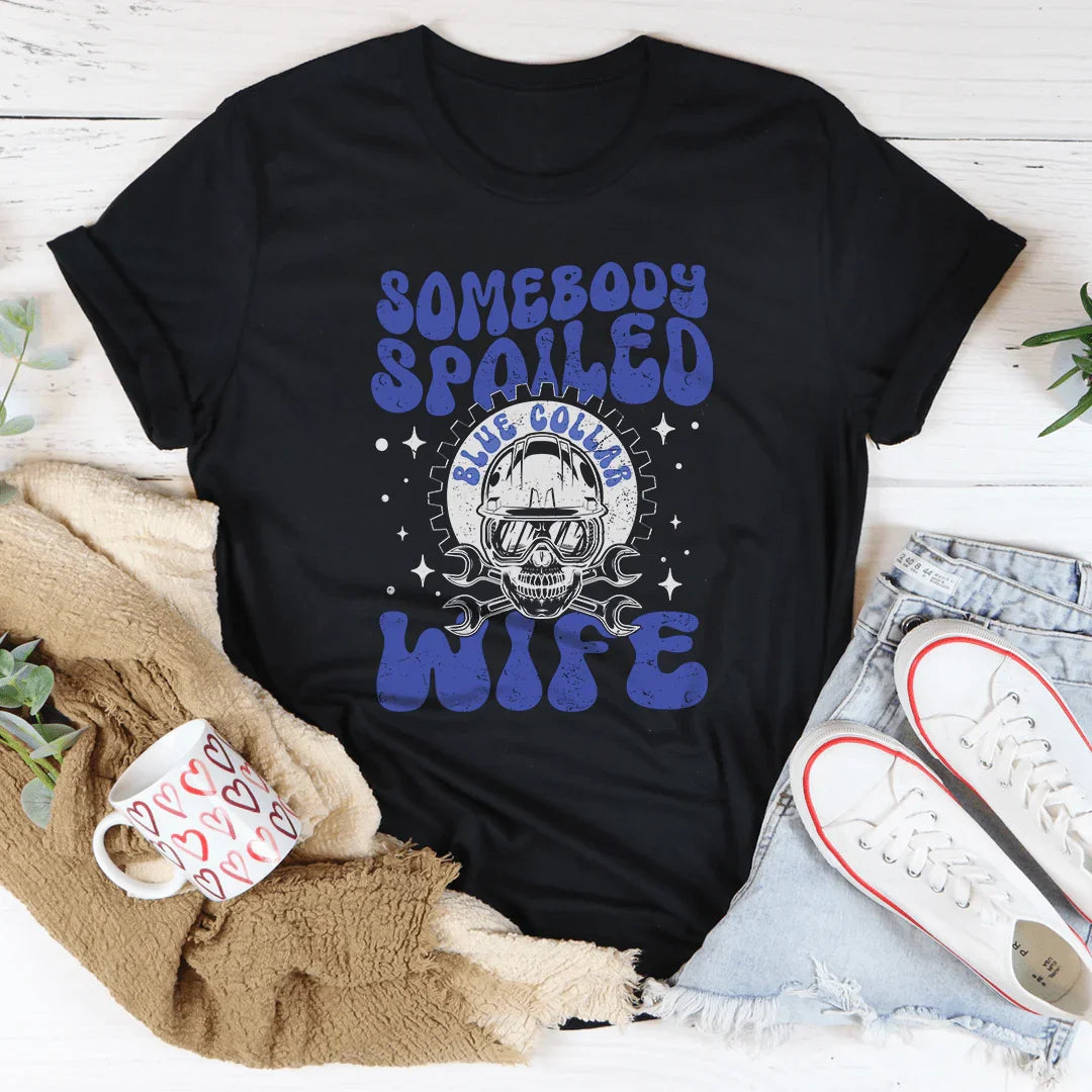 Somebody Spoiled Blue Collar Wife Tee Black Heather / S Peachy Sunday T-Shirt