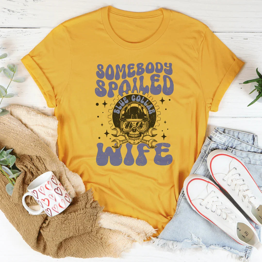 Somebody Spoiled Blue Collar Wife Tee Mustard / S Peachy Sunday T-Shirt