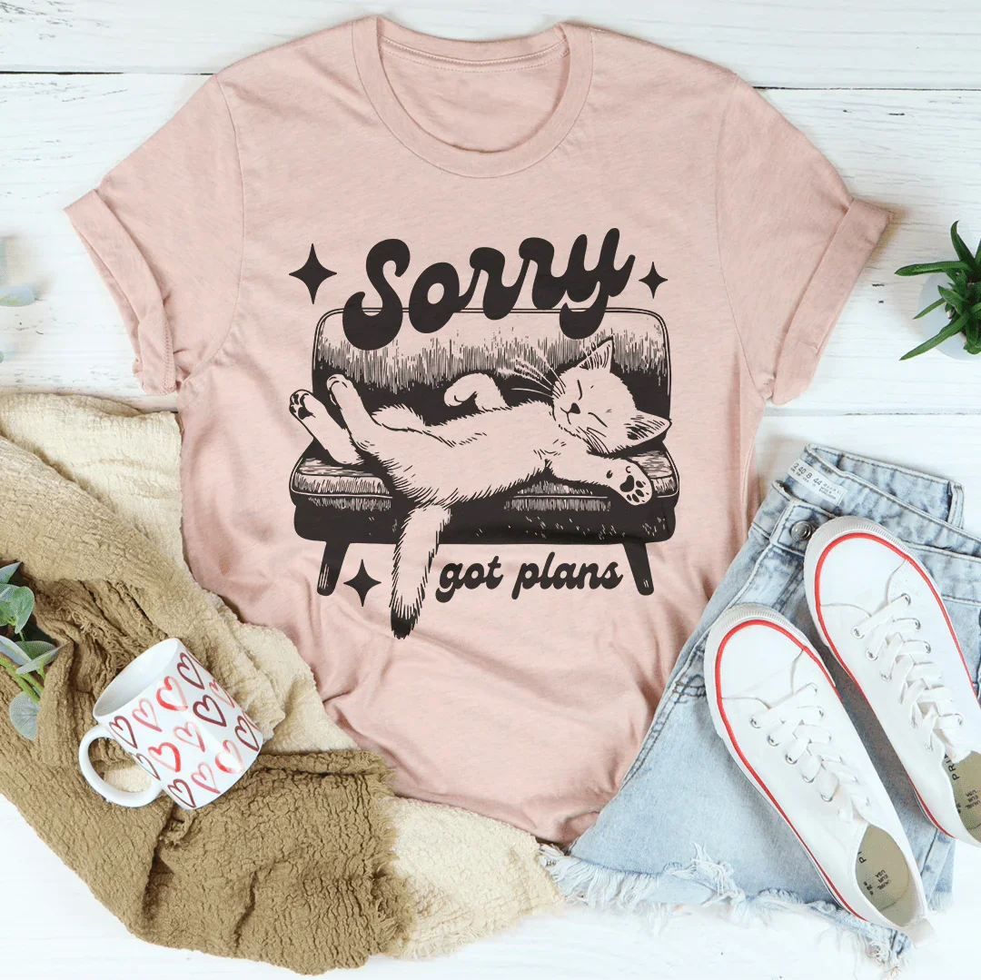 Sorry got plans Tee Heather Prism Peach / S Peachy Sunday T-Shirt