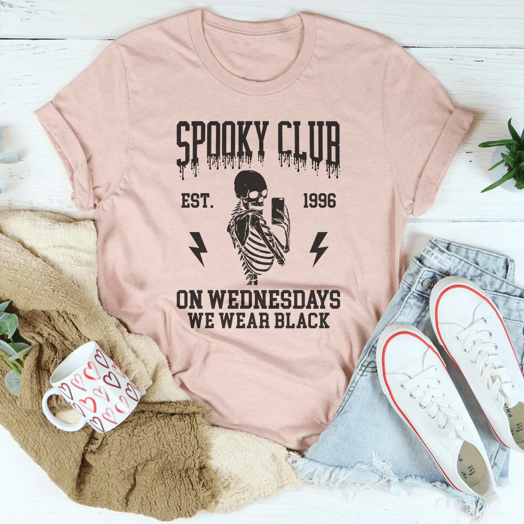 Spooky Club Est 1996 On Wednesdays We Wear Black Tee Heather Prism Peach / S Peachy Sunday T-Shirt