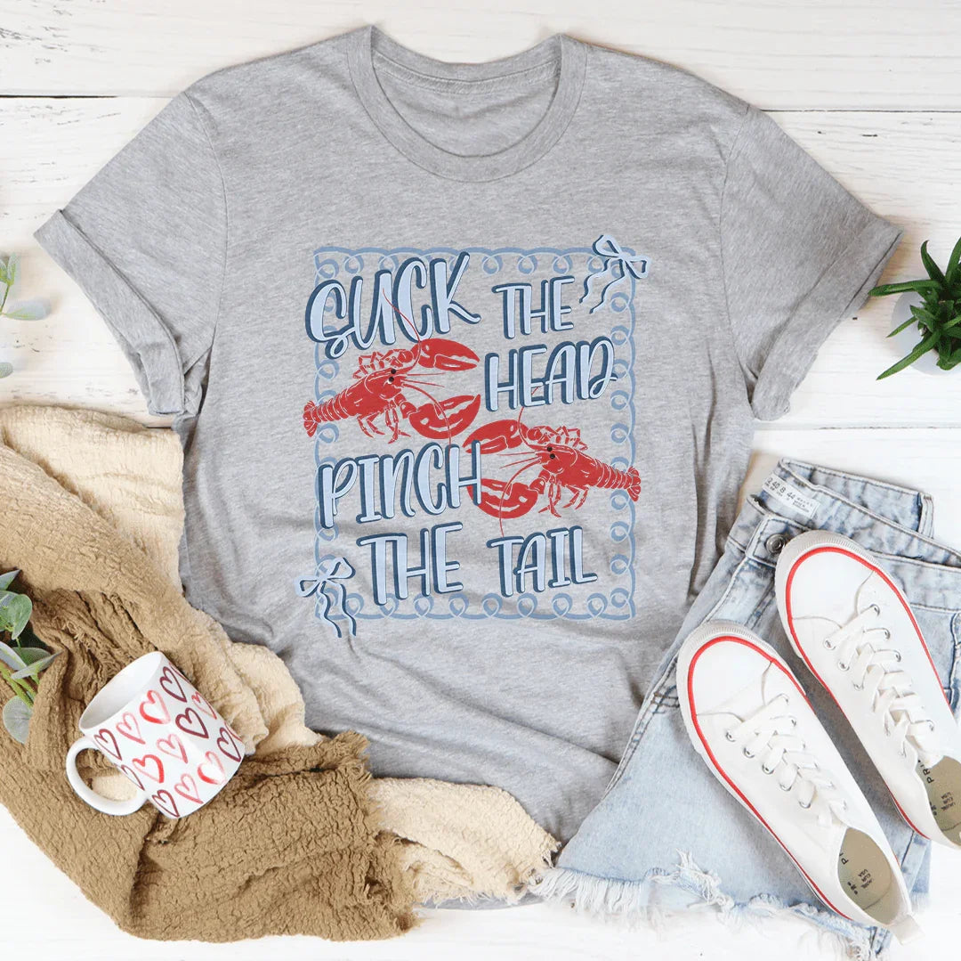 Suck The Head Pinch The Tail Tee Athletic Heather / S Peachy Sunday T-Shirt