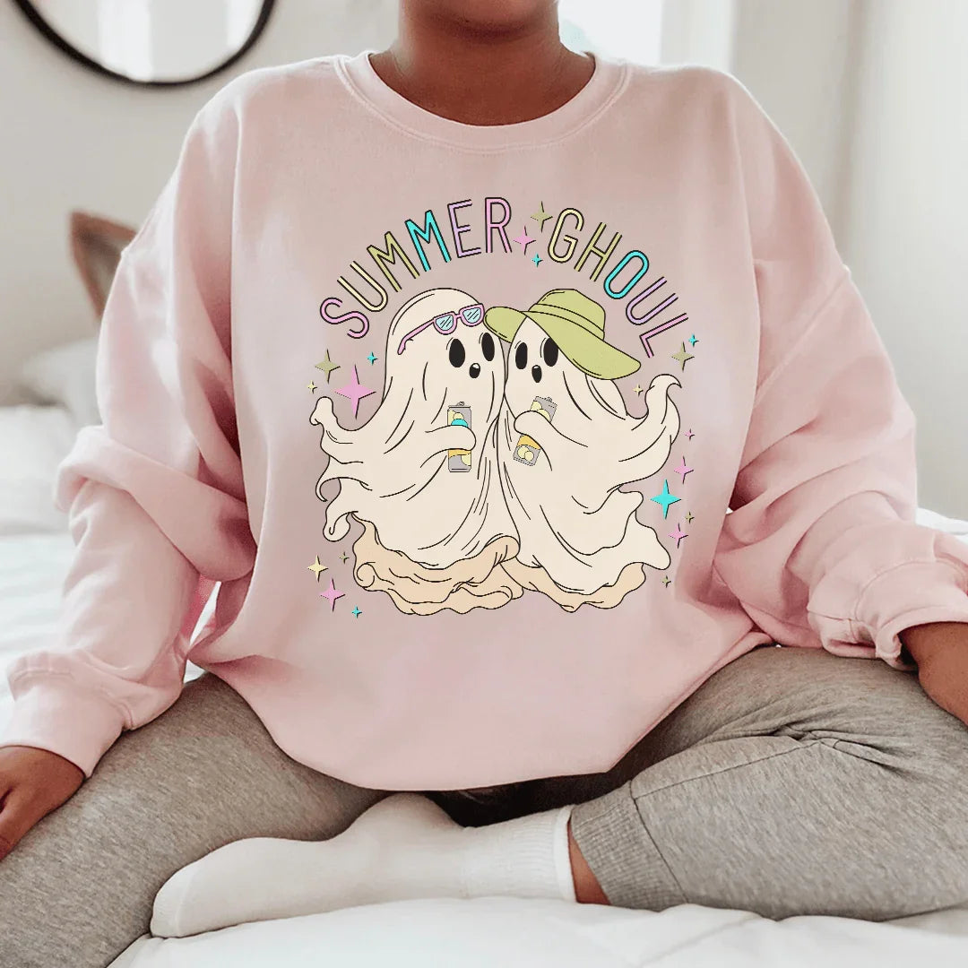 Summer Ghoul Sweatshirt Light Pink / S Peachy Sunday T-Shirt